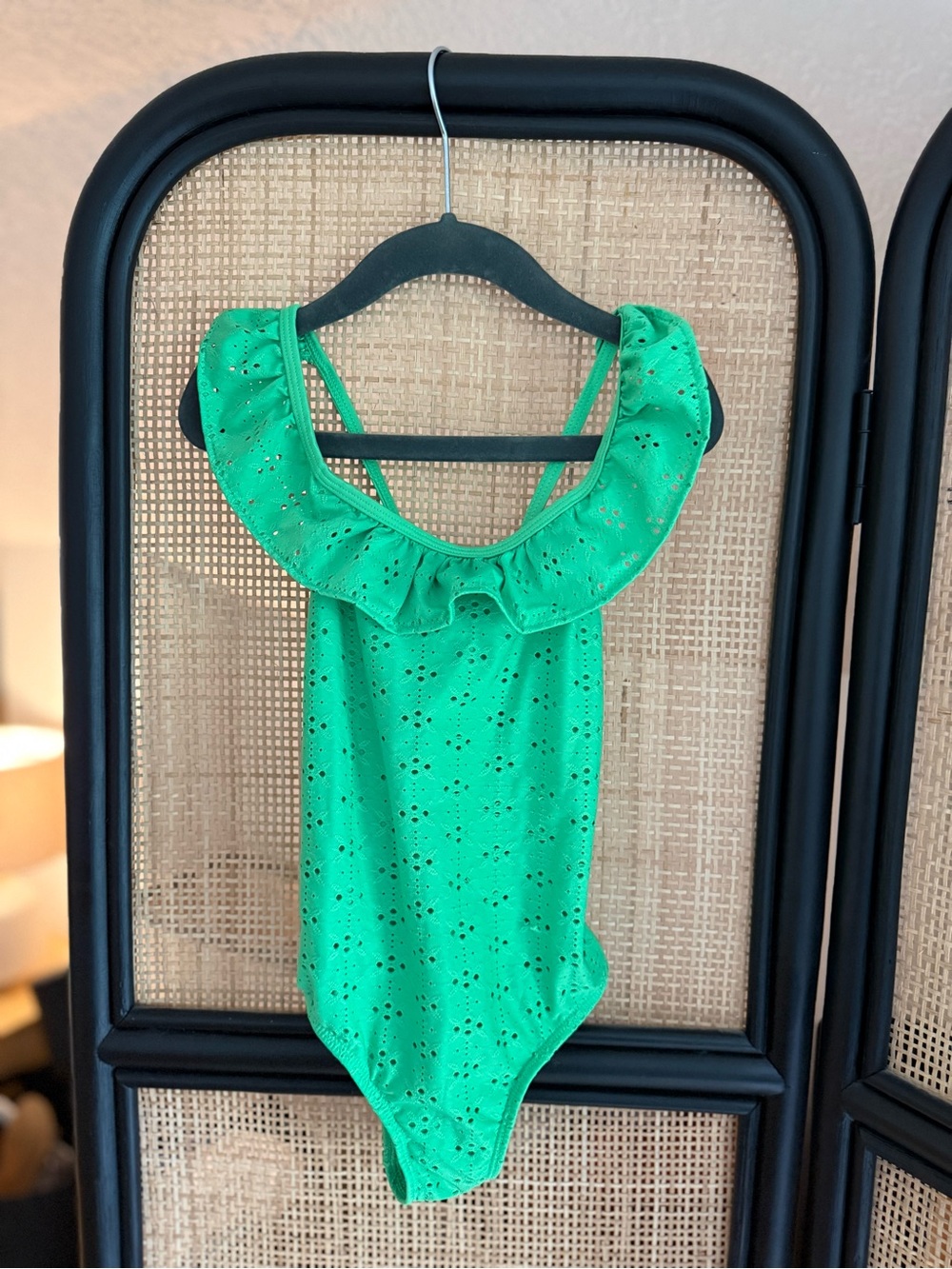 Cat & Jack Girls Toddler One Piece Eyelet Bathing Suit Green 5T